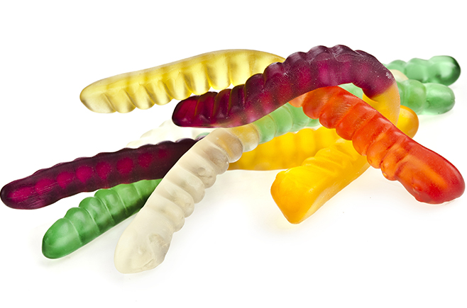 Colourful jelly worms