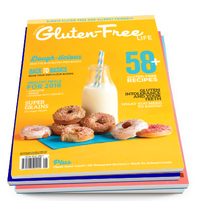 Issue 8 of Australian Gluten-Free Life magazine with doughnuts on the cover.