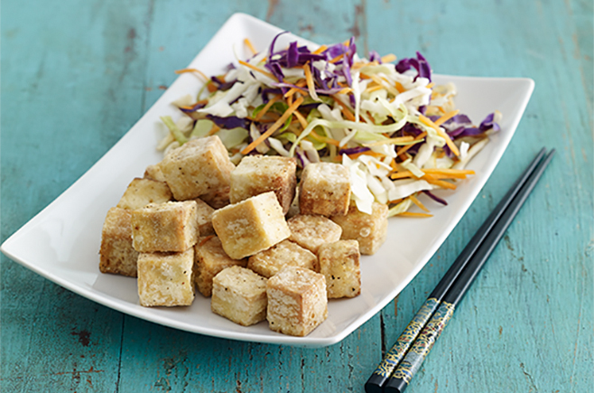 Salt and Pepper Tofu with Asian Slaw