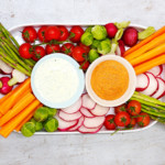 Gluten-free-capsicum-dip-with-sliced-carrot-and-other-vegetable-crudites