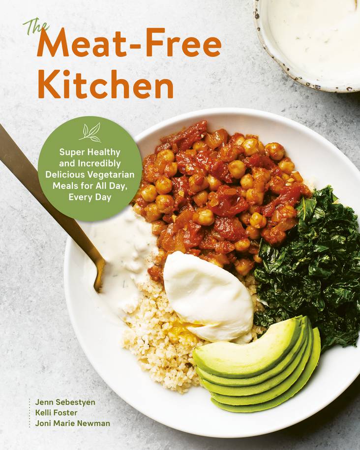 Cover of The Meat-Free Kitchen Cookbook featuring a vegan bowl.