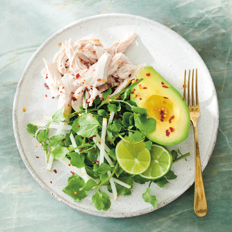 Poached Chicken Salad with Nashi Pear