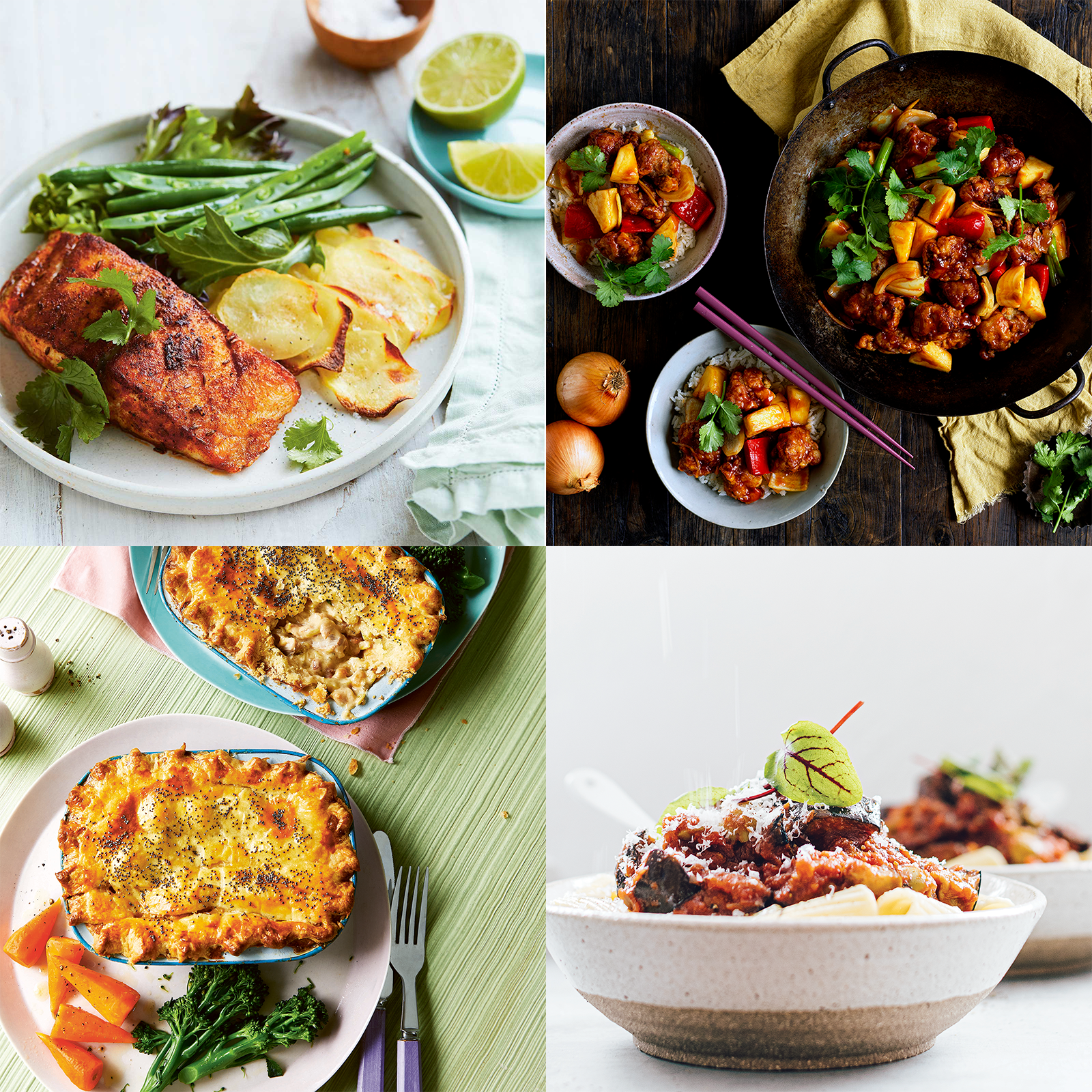 Assorted gluten-free meals as part of our gluten-free meal plan.
